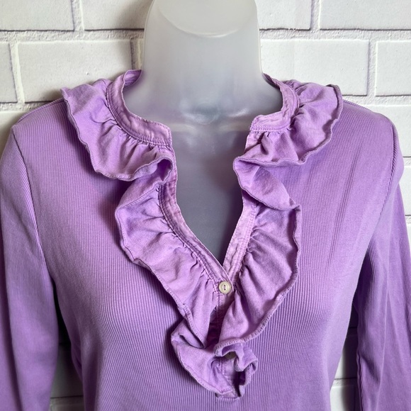 LAUREN RALPH LAUREN Purple Ruffled Women's Top/size M - Picture 4 of 10
